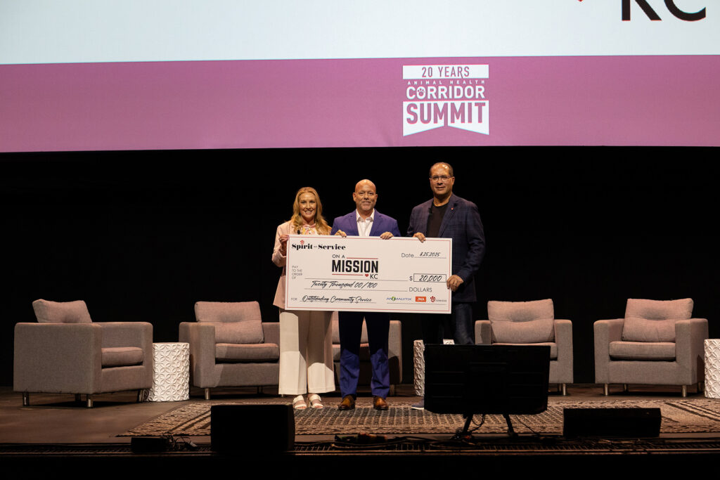 On a Mission KC receiving the Spirit of Service award at the Animal Health Summit