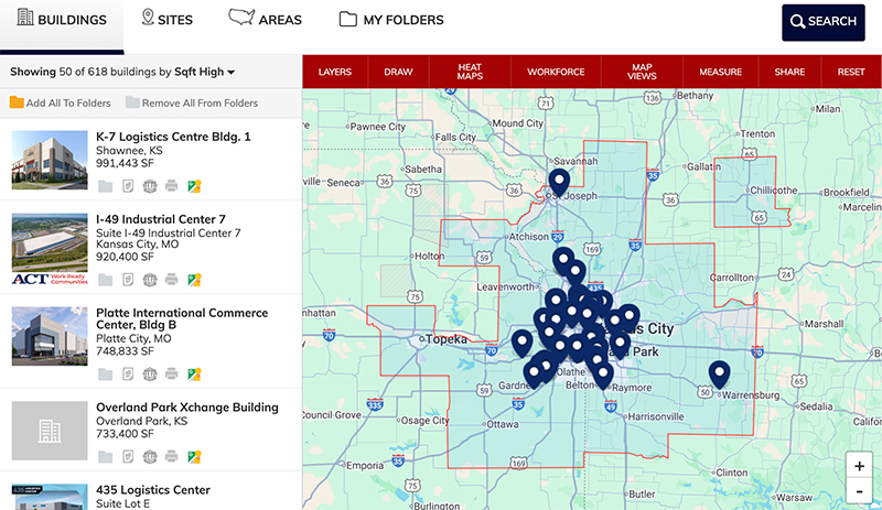 Screenshot of Real Estate search map/portal