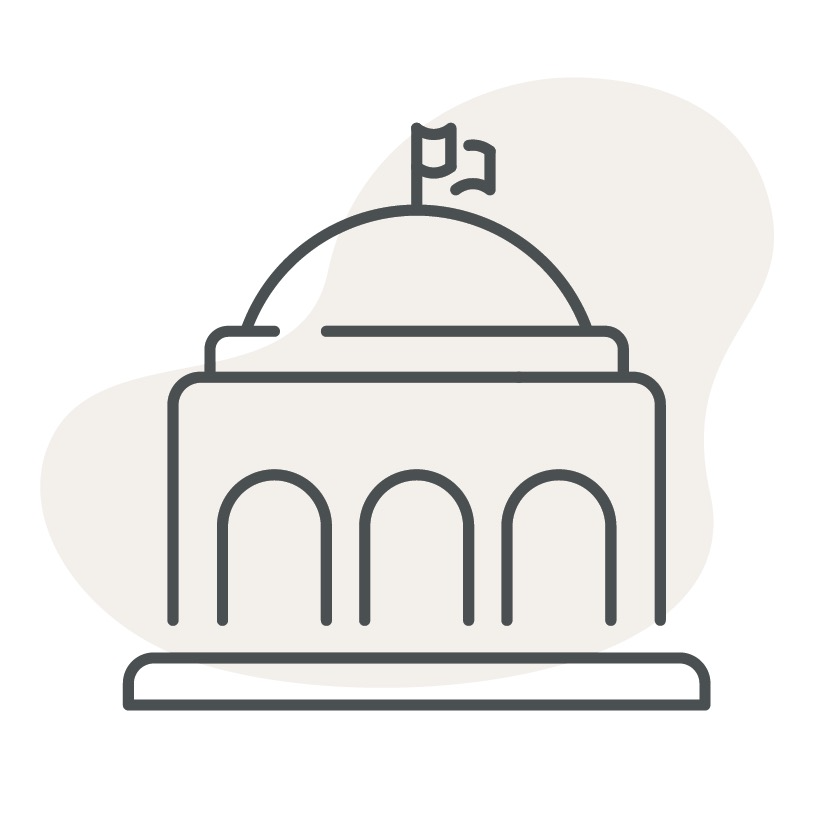 Icon of government facility or military base