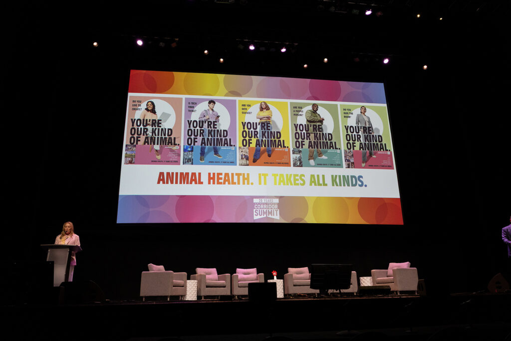 Animal Health Summit stage and big screen