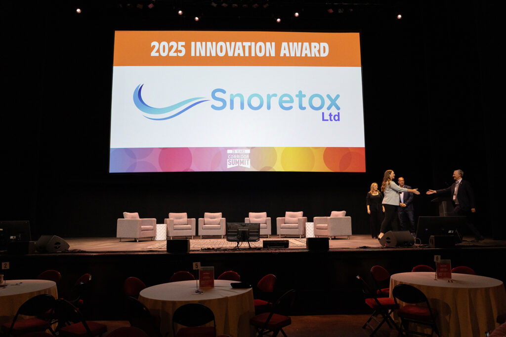 Winner of the emerging companies being awarded the innovation award.