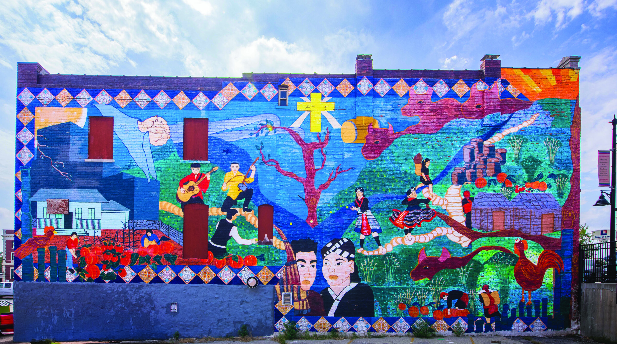 Large wall mural in Kansas City, Kansas.