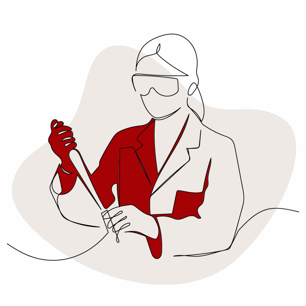 Illustration of female scientist