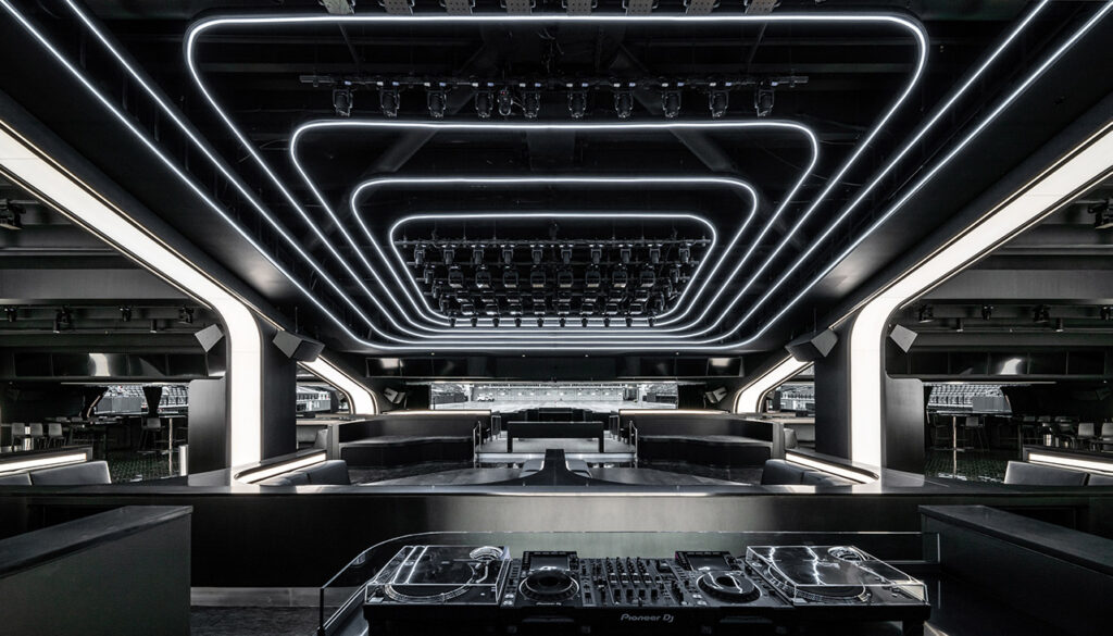 An interior at the Las Vegas Raiders Stadium.