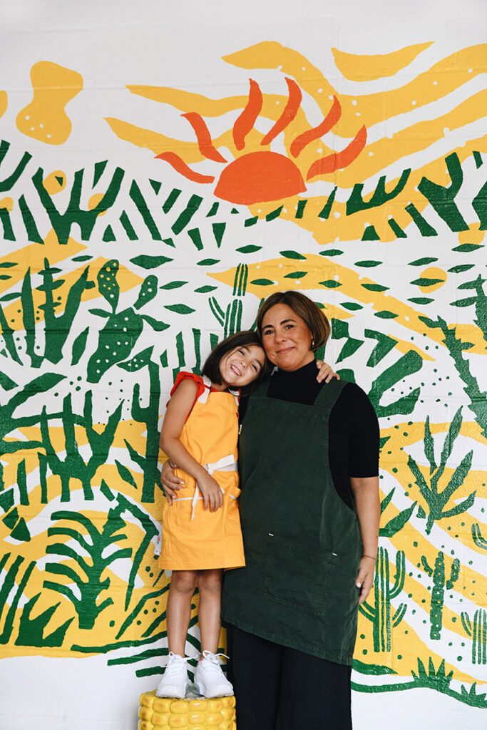 Marissa with her daughter. 