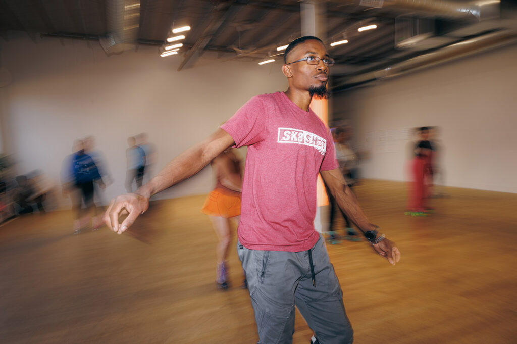 Adontis Atkins skating.