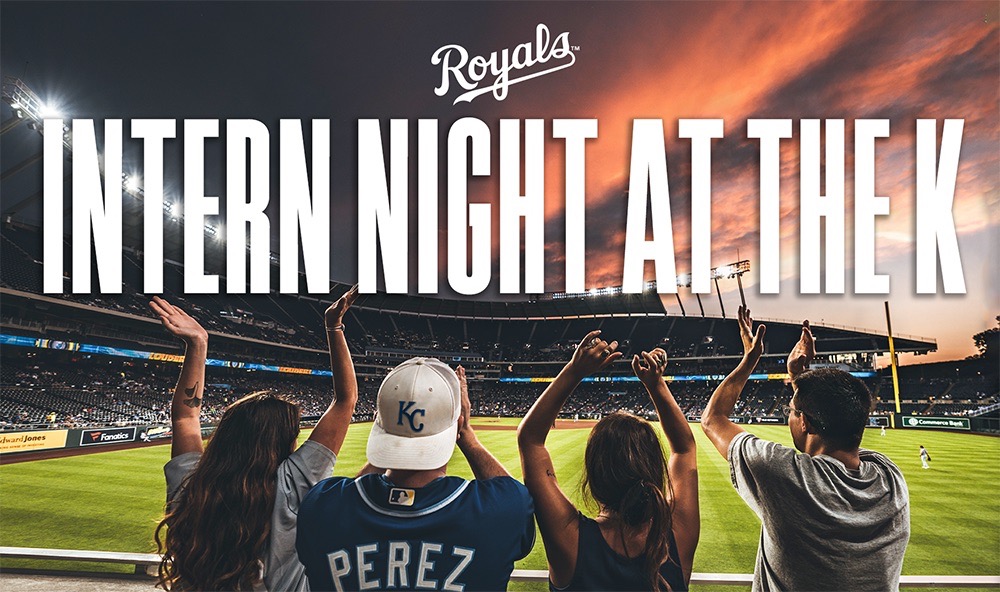Royals Intern Night at the K | Royals fans cheering at the field