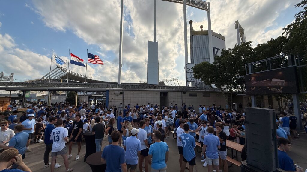 Interns gathered at Kauffman stadium